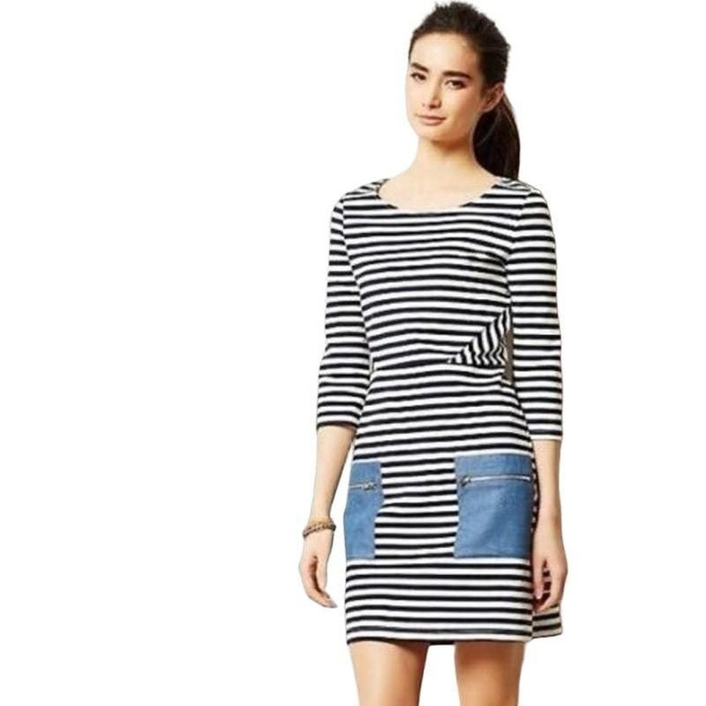 NWOT Anthropologie Tabitha Striped Shirt Dress Sz 4